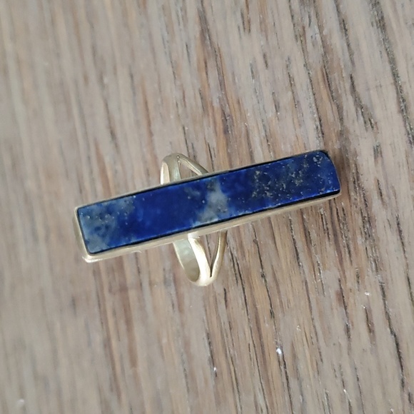 6.25 Lapis Ring in Brass - Picture 2 of 3